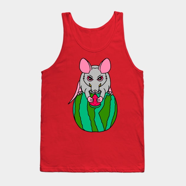 Watermelon Rat (Full Color Version) Tank Top by Rad Rat Studios